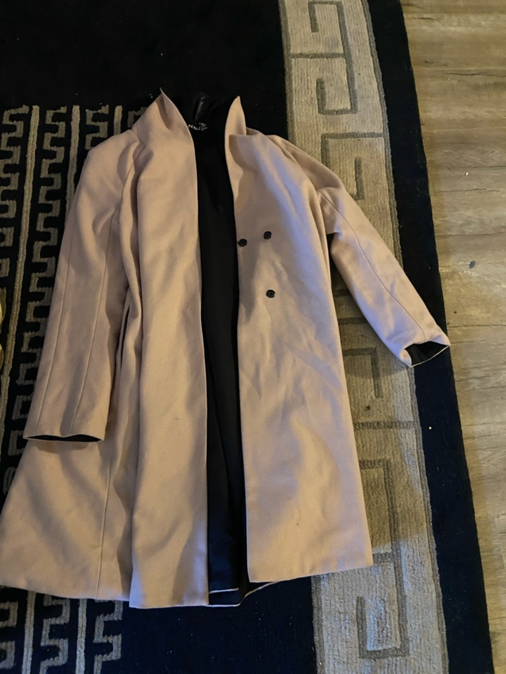 Poleci Double-Breasted Trench Coat in Blush Pink